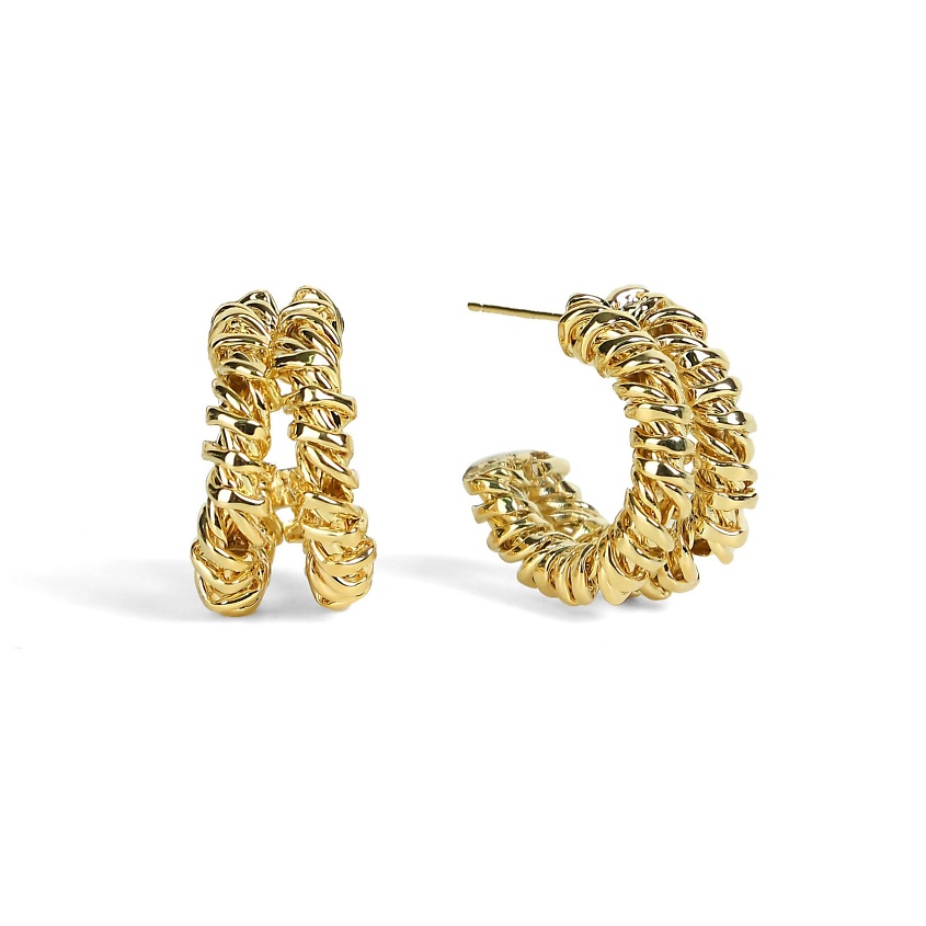Изображение товара VIAMORE Серьги Hemy в золотом цвете двойные хупы для женщин