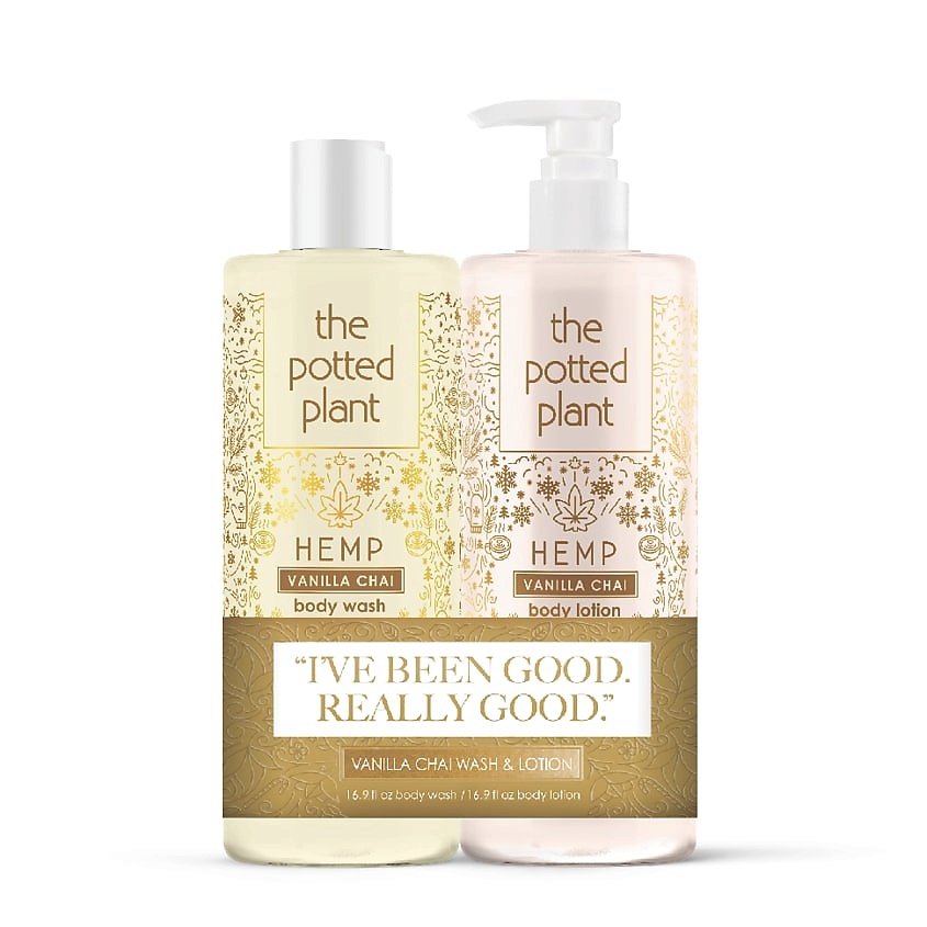 Изображение товара THE POTTED PLANT Набор расслабляющих средств для ухода за телом Vanilla Chai Duo Bundle, 500 мл + 500 мл