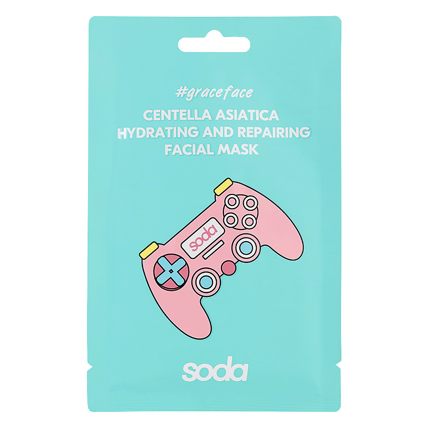 Изображение товара Тканевая маска для лица увлажняющая и восстанавливающая с центеллой SODA