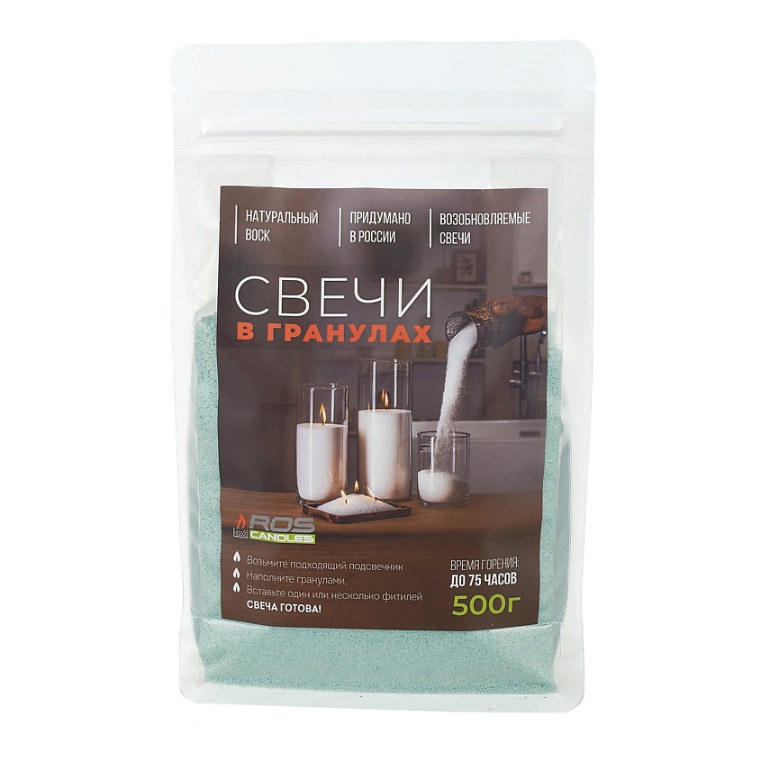Изображение товара ROSCANDLES Насыпные свечи восковые, Зеленый
