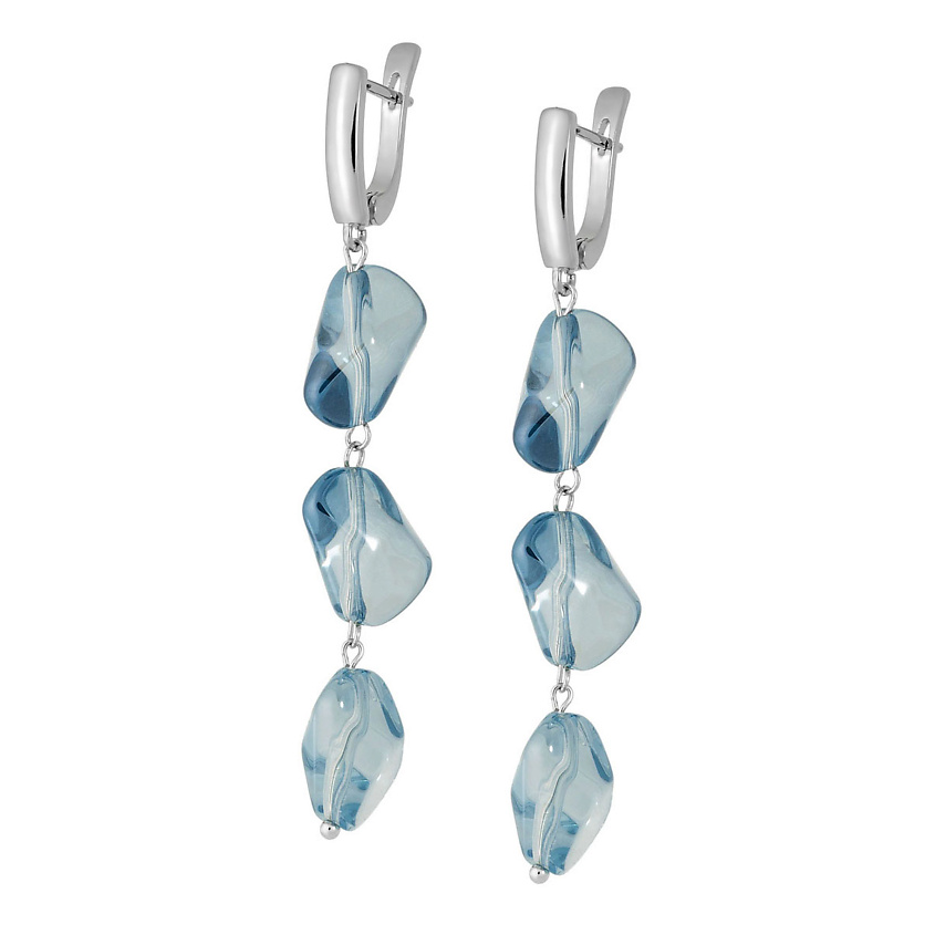 Изображение товара Длинные серьги KOSHIKA Фриформ медовые из ювелирного стекла для женщин