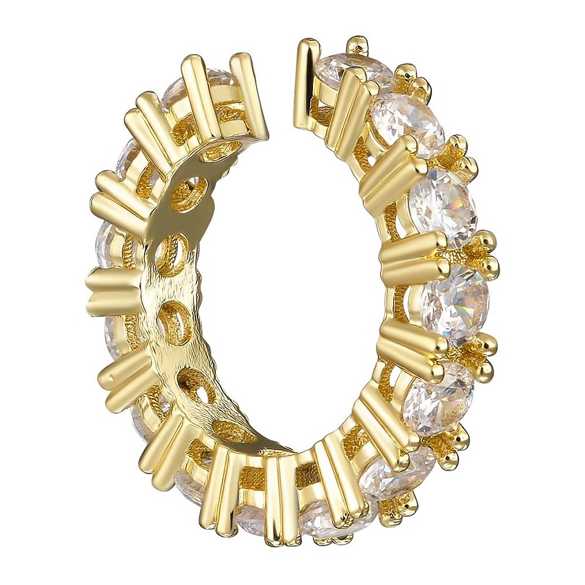 Изображение товара UVI JEWELLERY Кафф с дорожкой крупных прозрачных кристаллов, золотой