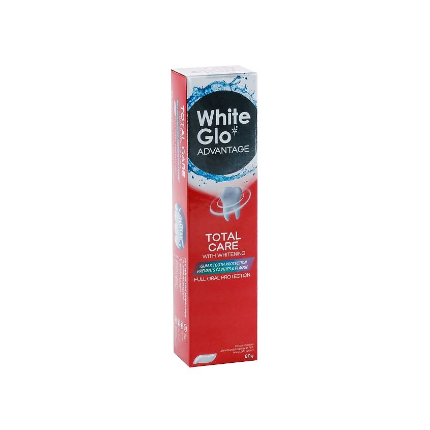 Изображение товара Отбеливающая зубная паста WHITE GLO Тотальная защита 80 г для отбеливания и защиты полости рта