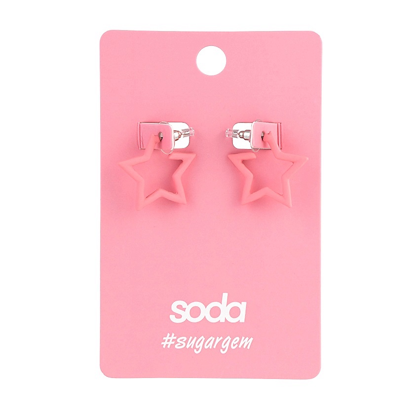 Изображение товара SODA Серьги PINK STARS #sugargem, 1 пара