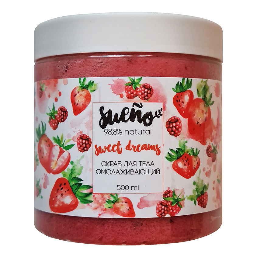 Изображение товара SUENO Скраб для тела омолаживающий клубнично-малиновый, 500 мл