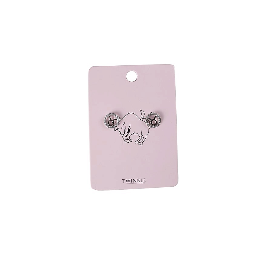 Изображение товара Серьги Телец TWINKLE ZODIAC COLLECTION для женщин из латуни с фианитами