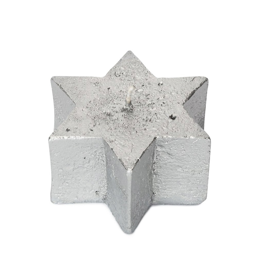 Изображение товара SPAAS Свеча-звезда Рустик серебро, 1 шт