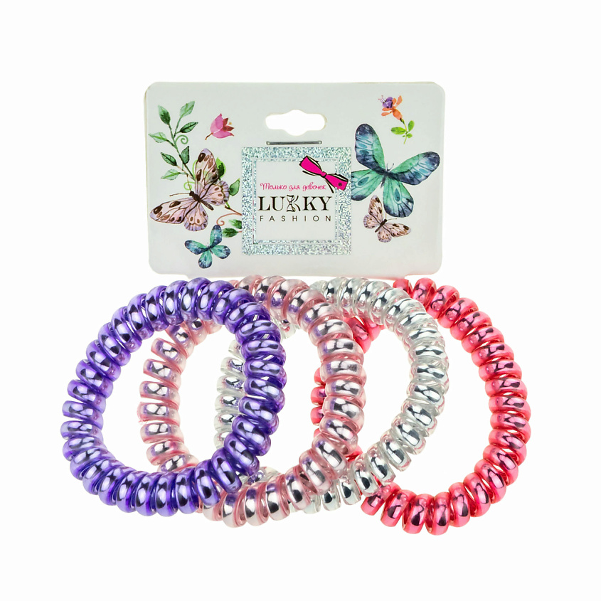 Изображение товара LUKKY Набор резинок-пружинок для волос, Ягодный