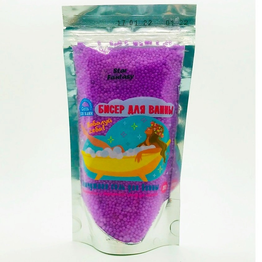 Изображение товара РЕСУРС ЗДОРОВЬЯ Мерцающая соль для ванны Бисер Побалуй себя STAR FANTASY, 200 г