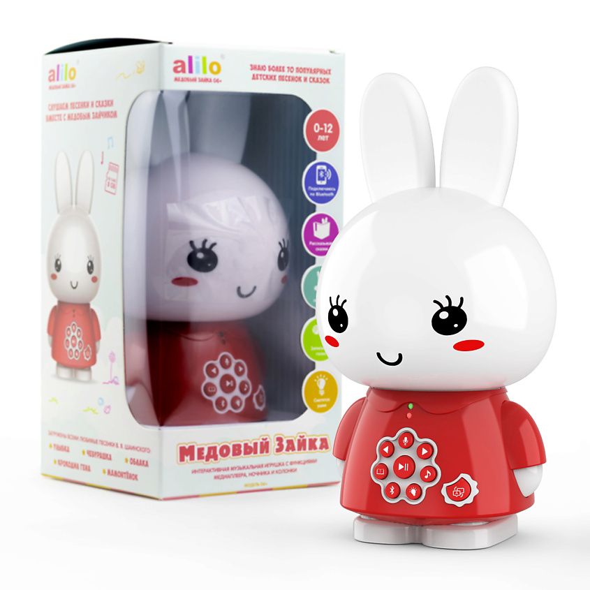Изображение товара ALILO Музыкальная интерактивная обучающая игрушка Медовый зайка™ G6+, цвет: Красный