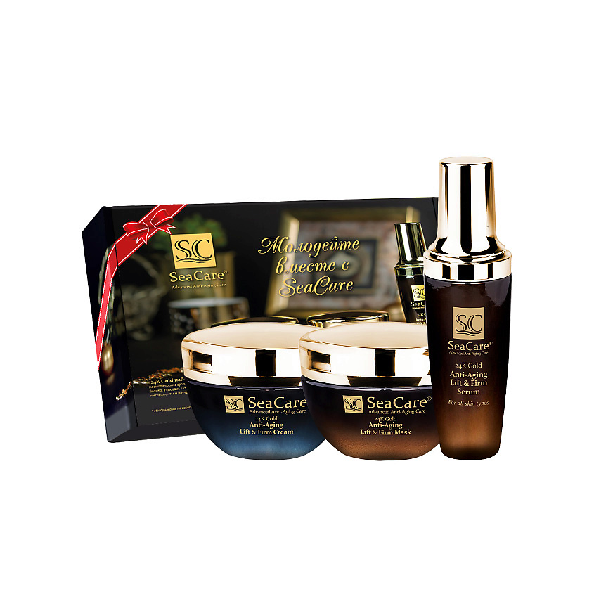 Изображение товара Подарочный набор для лица SEACARE №4 Антивозрастной с золотом и витаминами 3х50мл