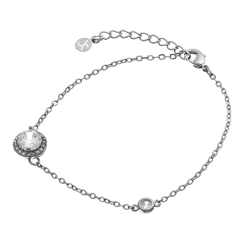 Изображение товара UVI JEWELLERY Браслет на цепочке с крупным кристаллом, цвет: Серебряный, размер: 18