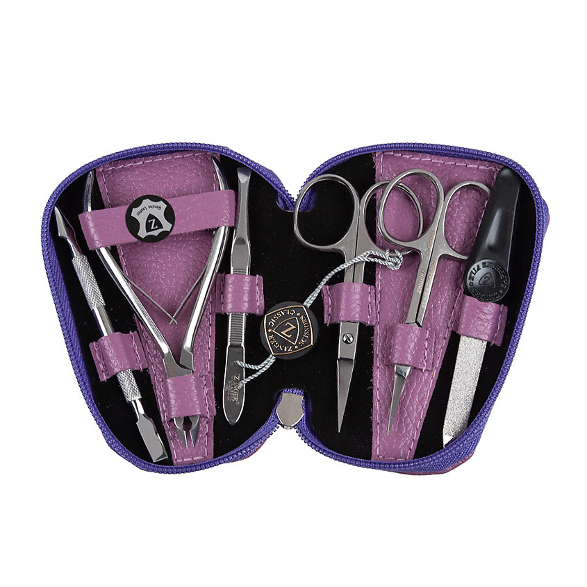 Изображение товара ZINGER Набор для маникюра и педикюра Classic MS-71032, сиреневый 1 шт.