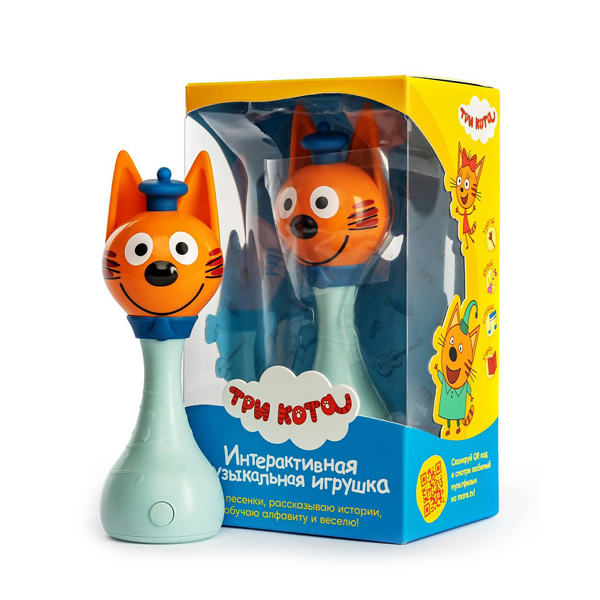 Изображение товара ALILO Интерактивная музыкальная игрушка alilo Три кота. Коржик. Белый шум, ночник, песенки, сказки., цвет: Голубой, Оранжевый, 1 шт.