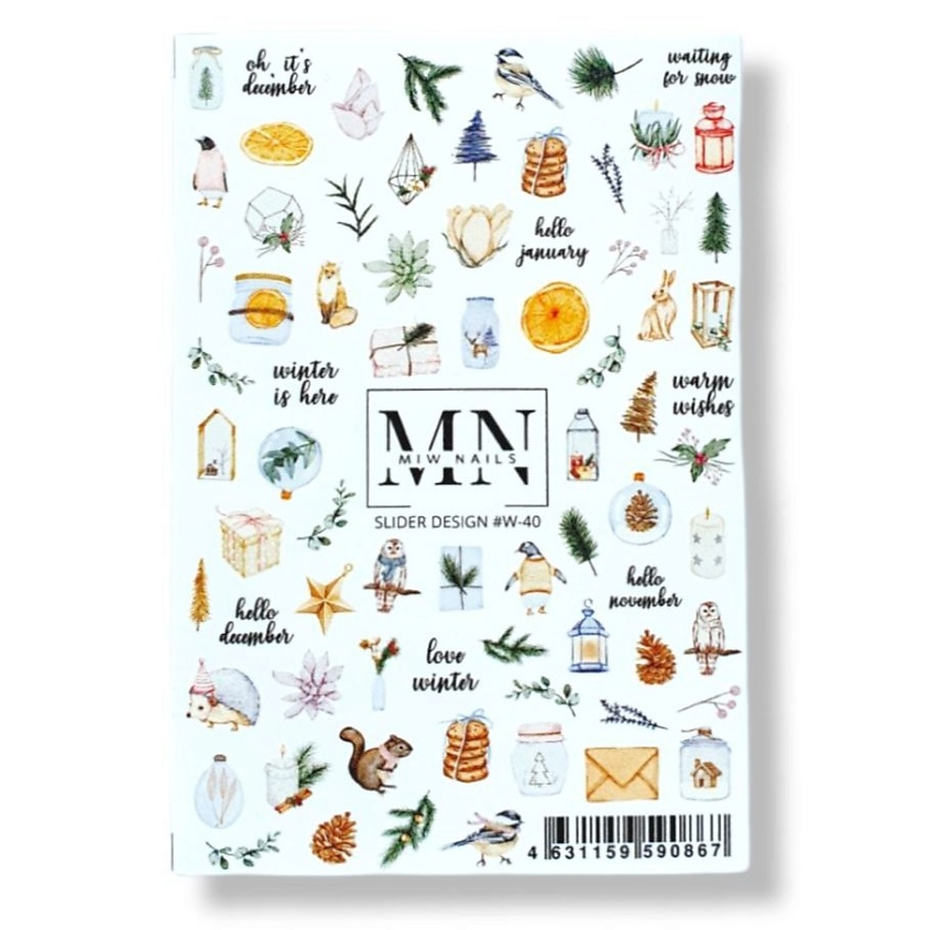 Изображение товара Слайдер дизайн для ногтей MIW NAILS 1 шт зимний стиль популярные дизайны