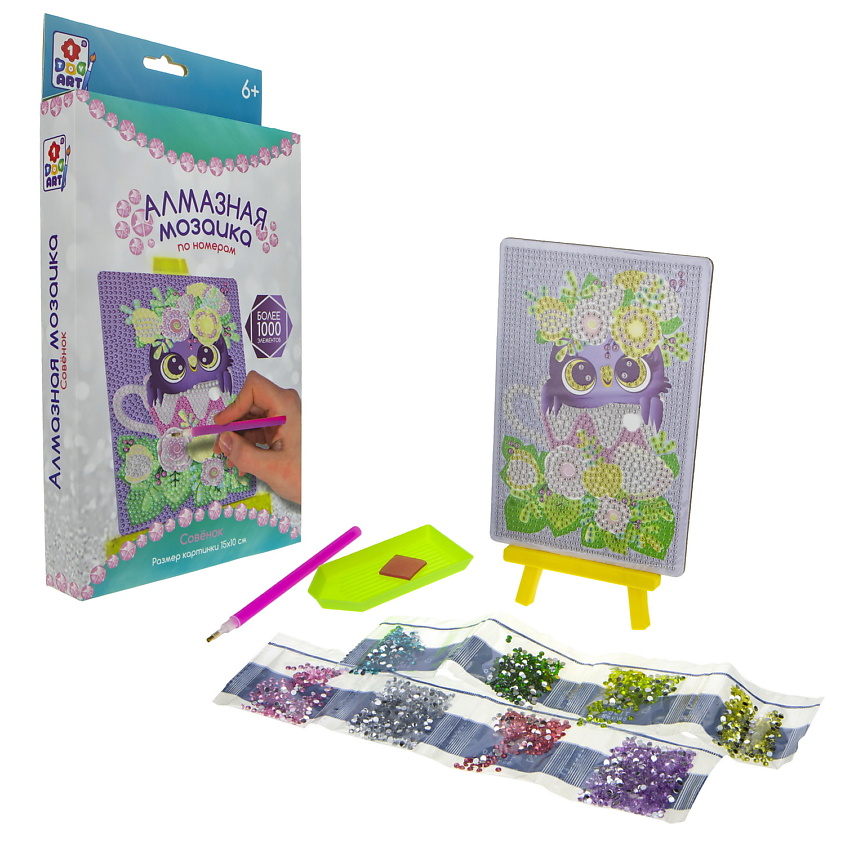 Изображение товара 1TOY Алмазная мозаика Совёнок, 1 шт.