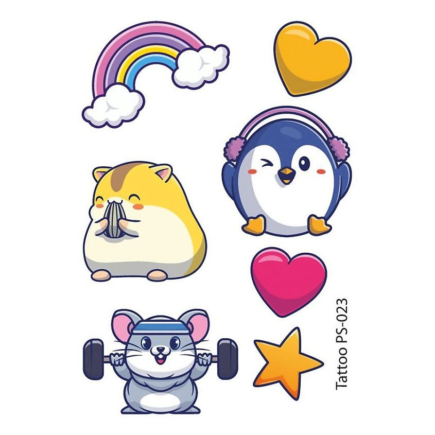 Изображение товара Временная переводная татуировка ПОЛИСФЕРА Tattoo PS-023 10х7 см, гипоаллергенные краски