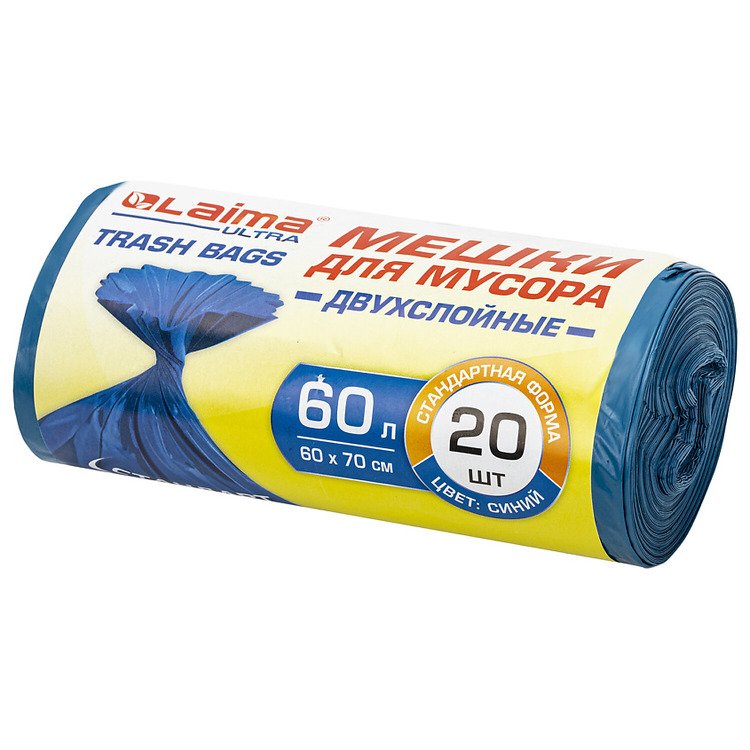 Изображение товара LAIMA Мешки для мусора ULTRA прочные, 60 л., 20 шт.