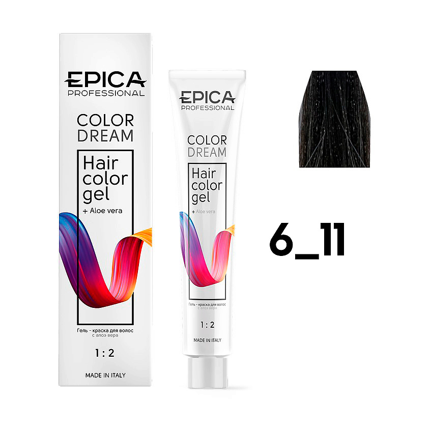 Изображение товара EPICA PROFESSIONAL Гель-краска Colordream, 6.11 темно-русый пепельный интенсивный 100 мл