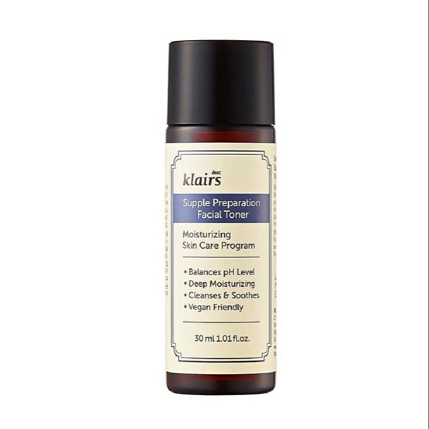 Изображение товара DEAR, KLAIRS Тонер с бета-глюканом и гиалуроновой кислотой Supple Preparation Facial Toner, 30 мл