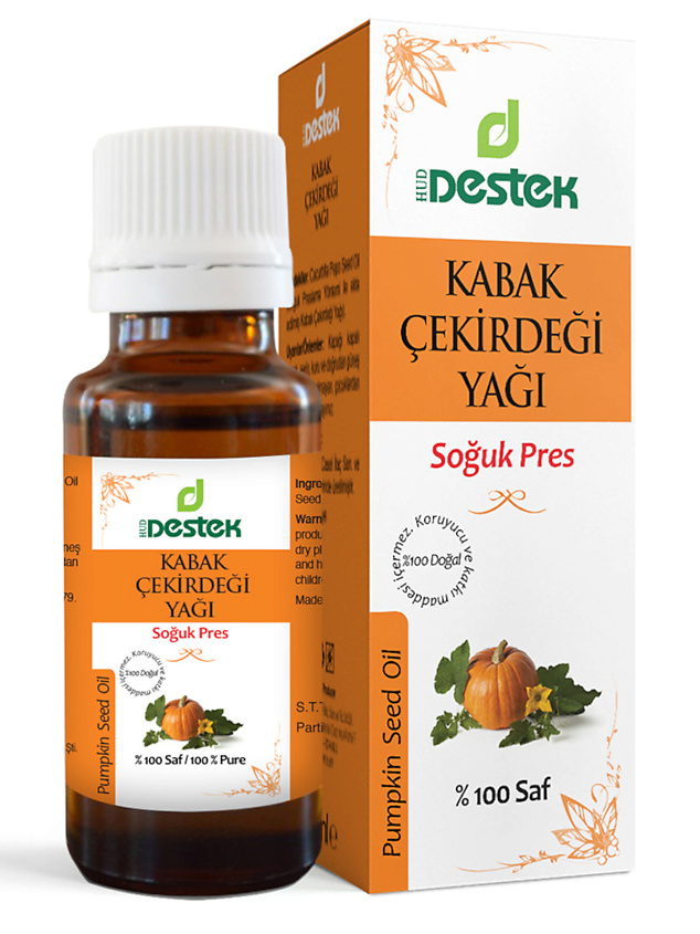 Изображение товара DESTEK Косметическое масло тыквенных семечек для лица, тела, увлажнение, питание, 20 мл