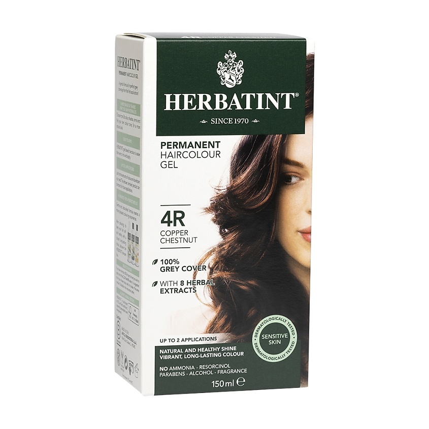 Изображение товара HERBATINT Гель-краска для волос 150 мл тон 4R Медный каштан безаммиачная стойкая