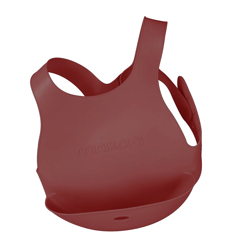 Изображение товара MINIKOIOI Flexi Нагрудник детский с карманом из пищевого силикона бордовый