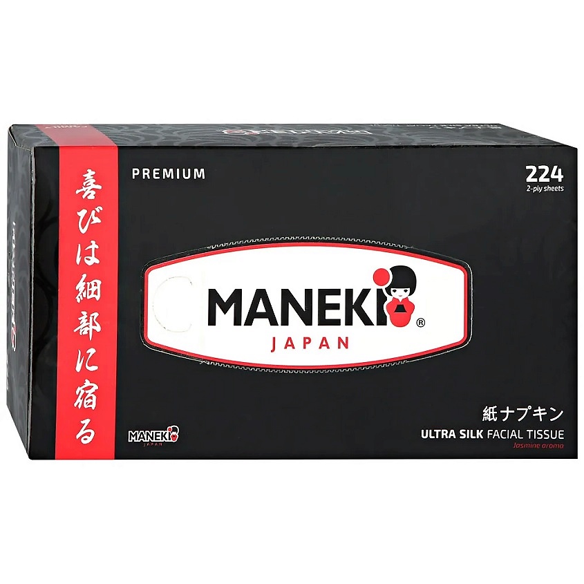 Изображение товара MANEKI Салфетки бумажные Black & White двухслойные 19,5 x 19 см 224 шт, 1 шт.