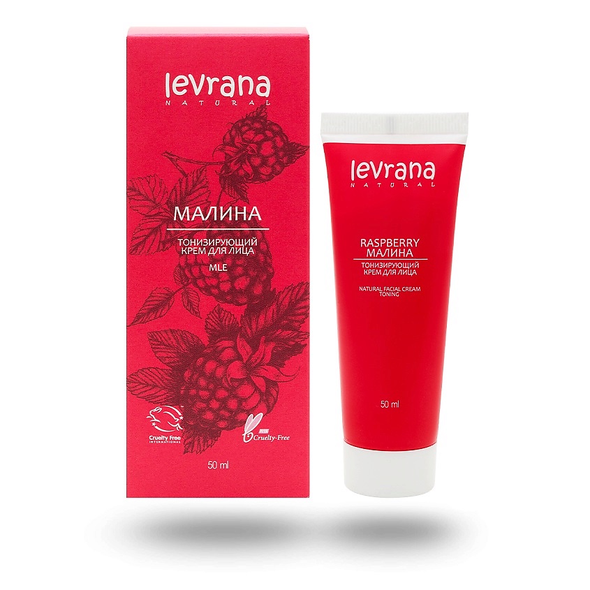 Изображение товара LEVRANA Крем для лица тонизирующий Малина Raspberry Natural 50 мл