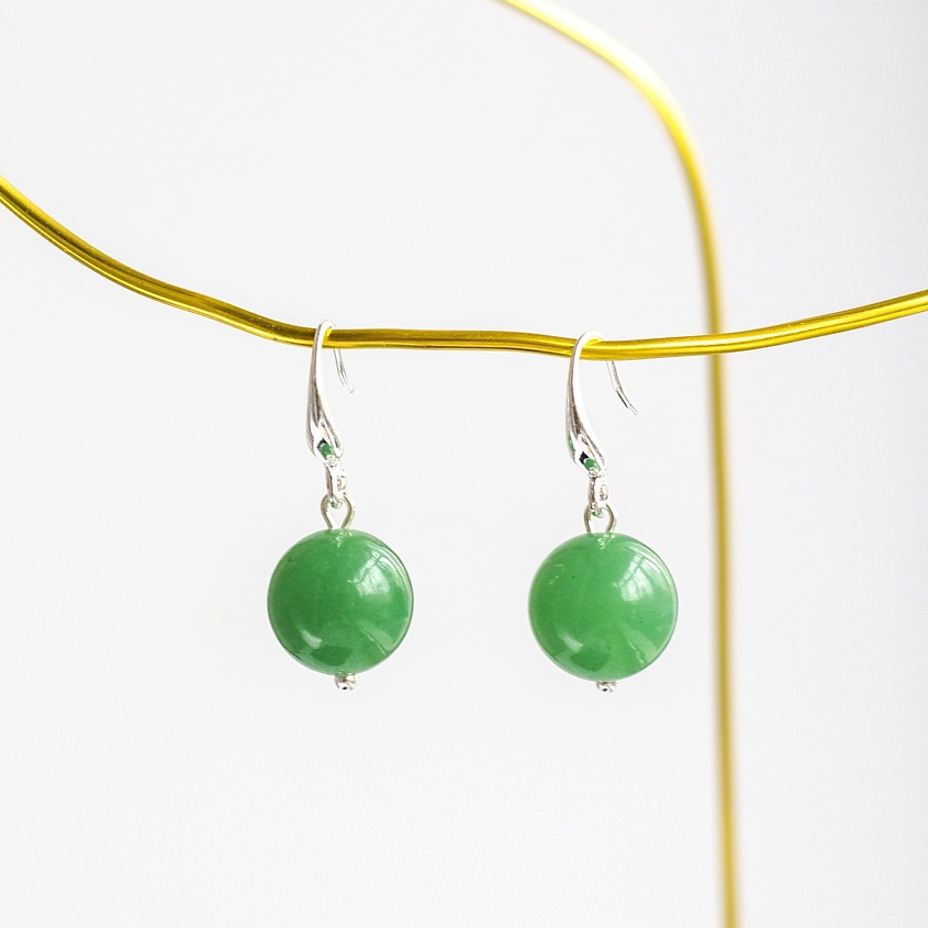 Изображение товара KOSHIKA Серьги с натуральным Тигровым глазом, цвет: Зеленый