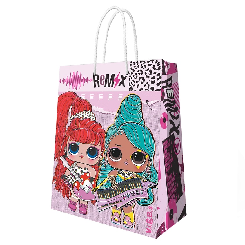 Изображение товара Подарочный пакет LOL розовый большой для девочек 250x350x100 мм