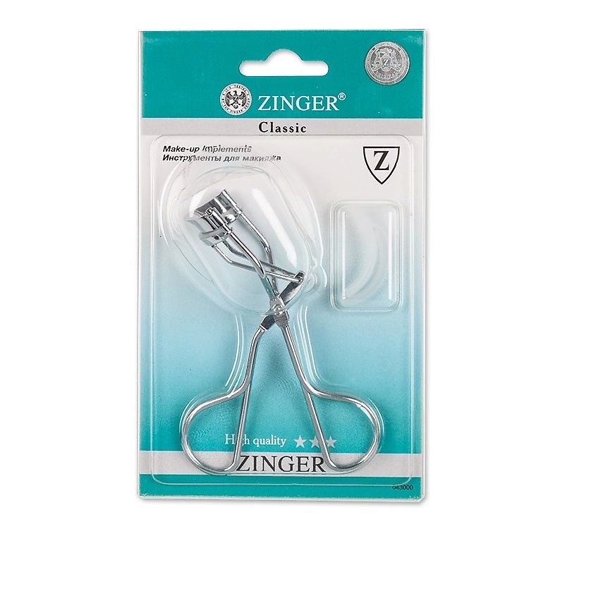 Изображение товара ZINGER Зажим для ресниц металлический со сменным блоком, EYE-100-SP, 1 шт