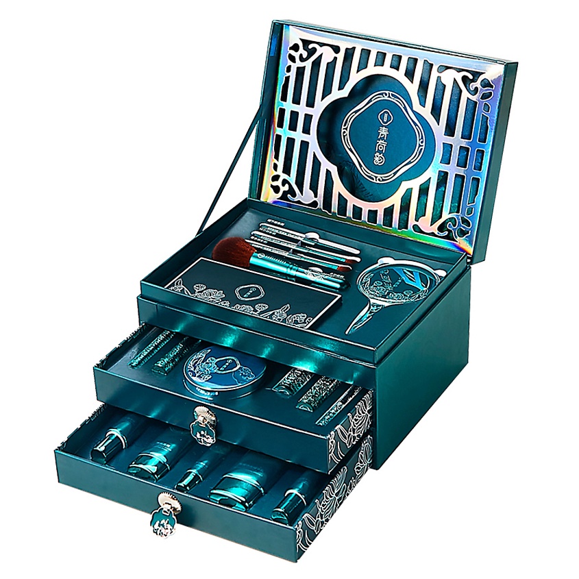 Изображение товара YOULIYOULA Набор косметики для макияжа лица, Зеленый; 18 предметов