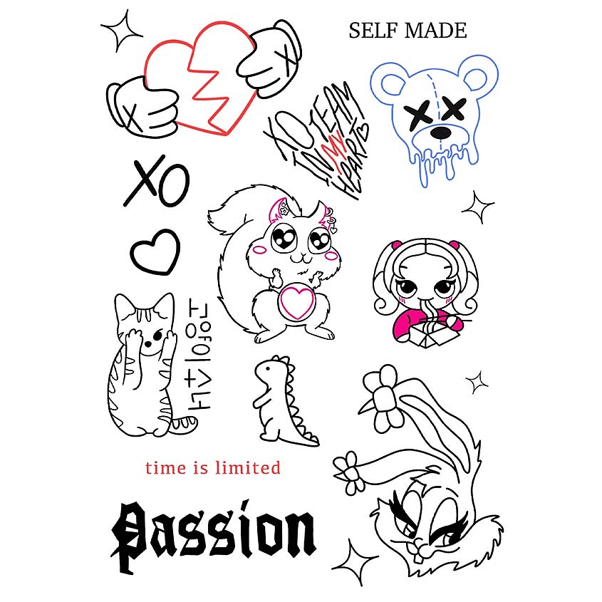 Изображение товара YUMMY Временные переводные татуировки от Евы Миллер и XO Team 1 шт