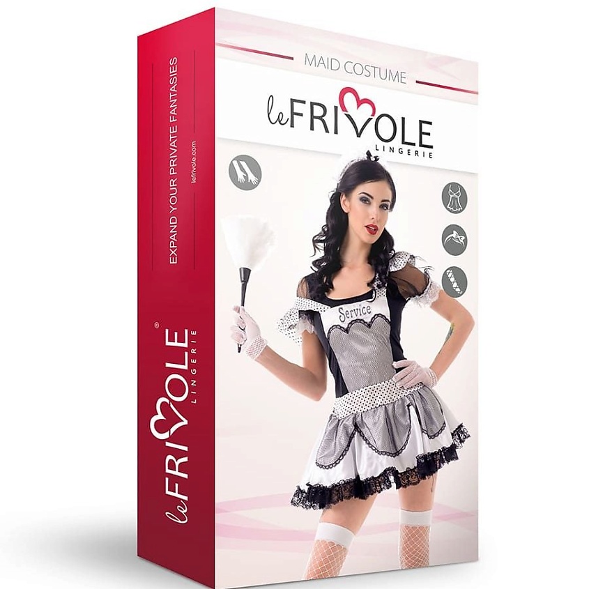 Изображение товара Костюм Старательной домработницы LE FRIVOLE, черный, размер 42 - эротический наряд для вечеринок и