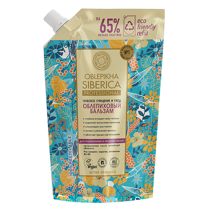 Изображение товара NATURA SIBERICA Бальзам для нормальных и жирных волос Облепиховый (сменный блок), 400 мл
