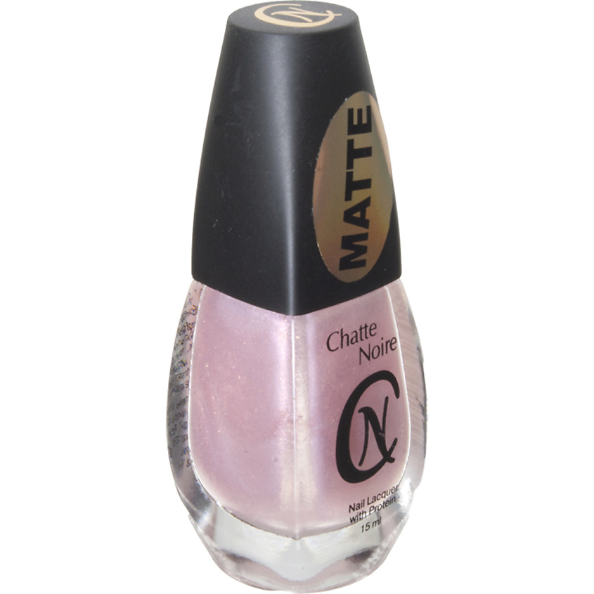Изображение товара CHATTE NOIRE Лак для ногтей матовый перламутровый тон 841 нежно розовый с золотым перламутром