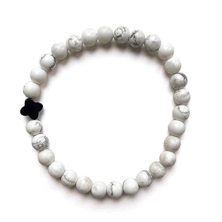 Изображение товара LAPUSH Браслет на резинке с натуральным камнем кахолонг, цвет: Белый, размер: 20 см