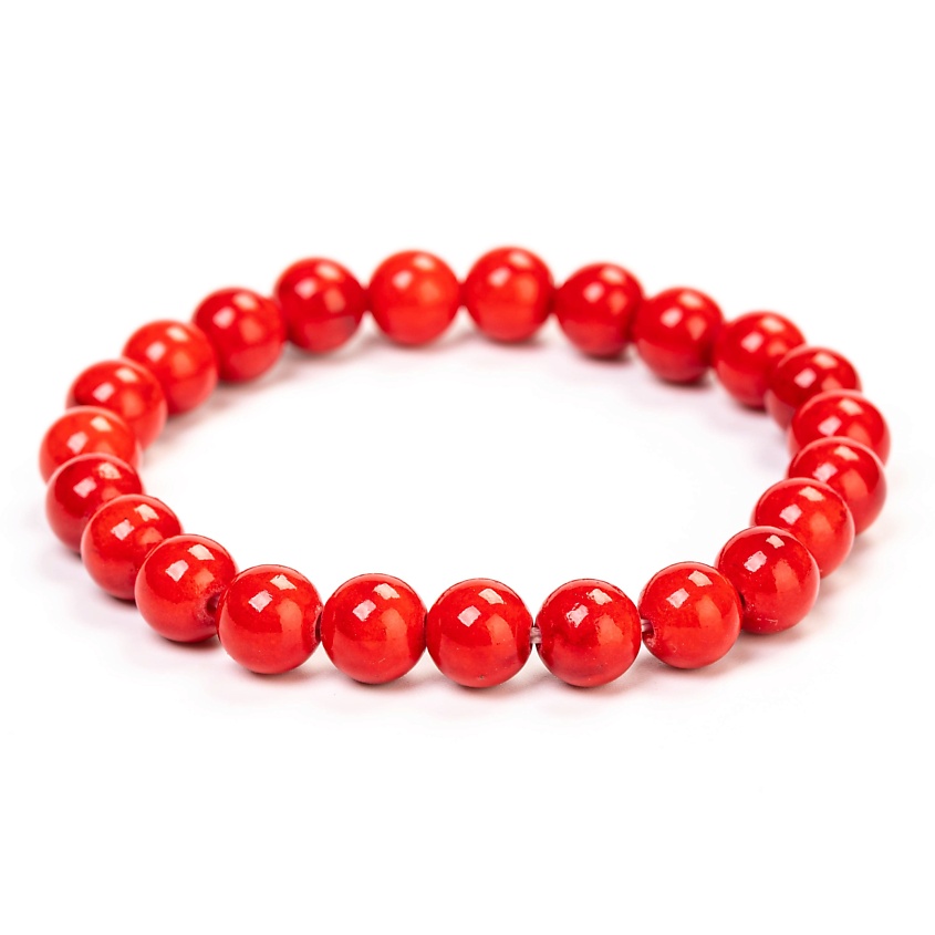 Изображение товара Красный браслет из коралла AGAT-ILONA для женщин, 8 мм бусины