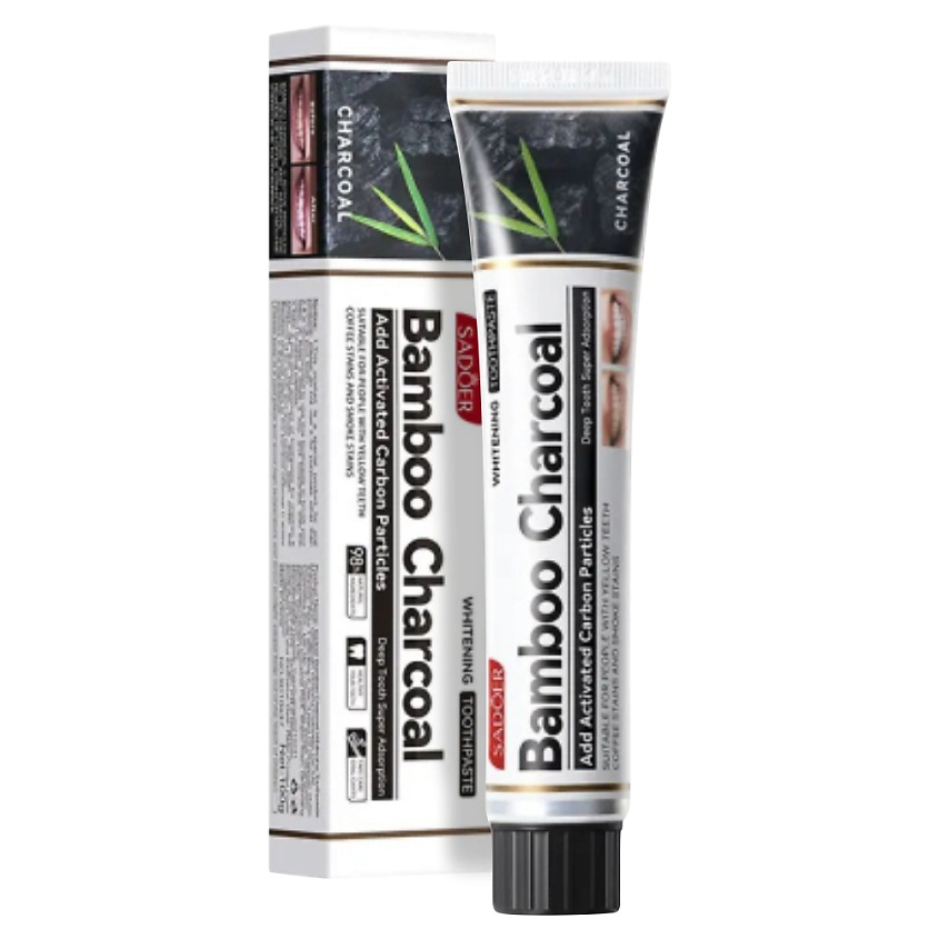 Изображение товара SADOER Зубная паста против налета с бамбуковым углем, 100 гр.