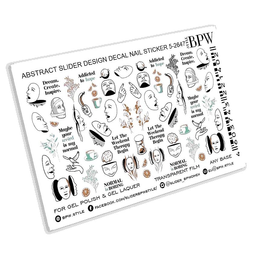 Изображение товара BPW. STYLE Слайдер-дизайн Normal is boring - набор цветных слайдеров для маникюра