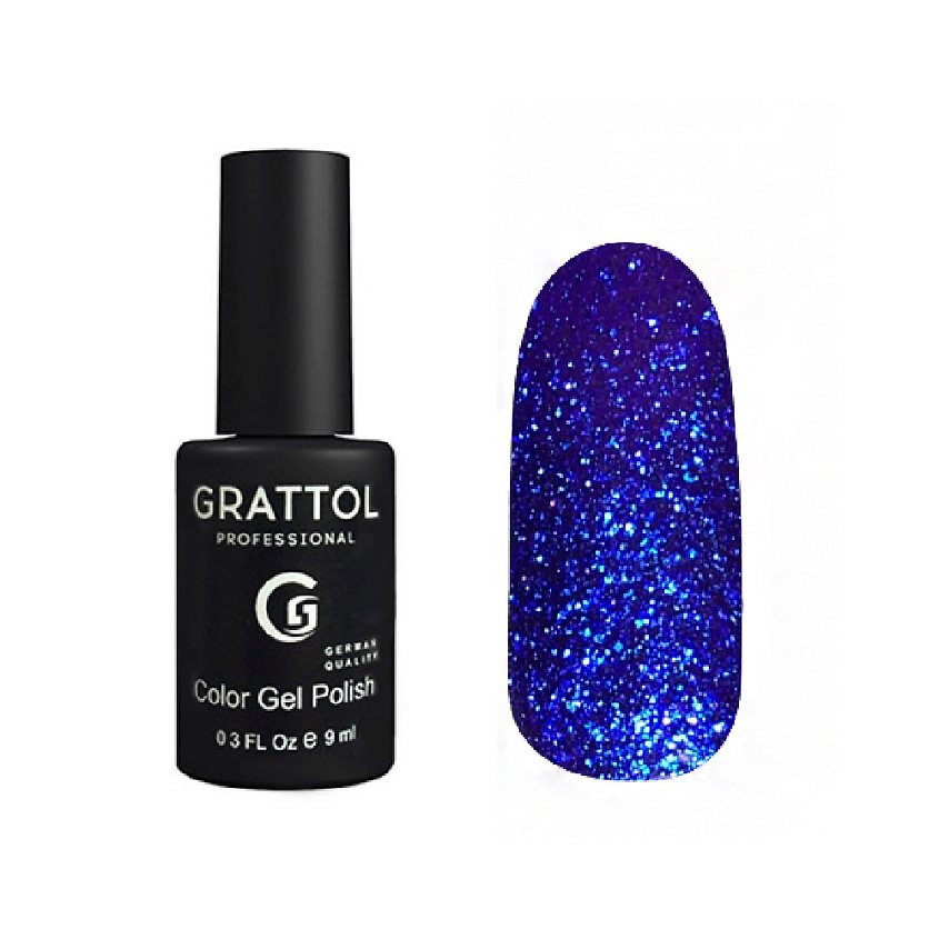 Изображение товара Гель лак для ногтей Grattol Opal с блестками 9 мл коллекция 17 оттенков