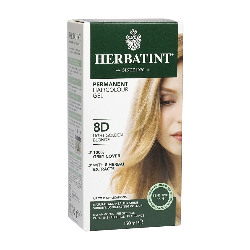 Изображение товара HERBATINT Гель-краска для волос 150 мл тон 8D светлый золотистый блондин