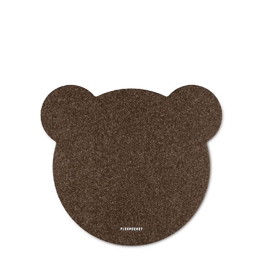 Изображение товара FLEXPOCKET Коврик из фетра для компьютерной мыши в форме медведя, Коричневый