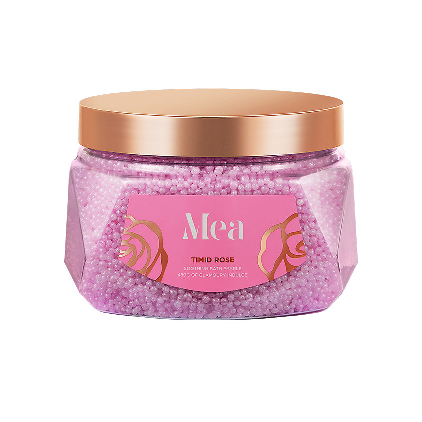 Изображение товара МЕА Жемчуг для ванны Смущенная роза 480 г с ароматом древесных ноток и маслом жожоба