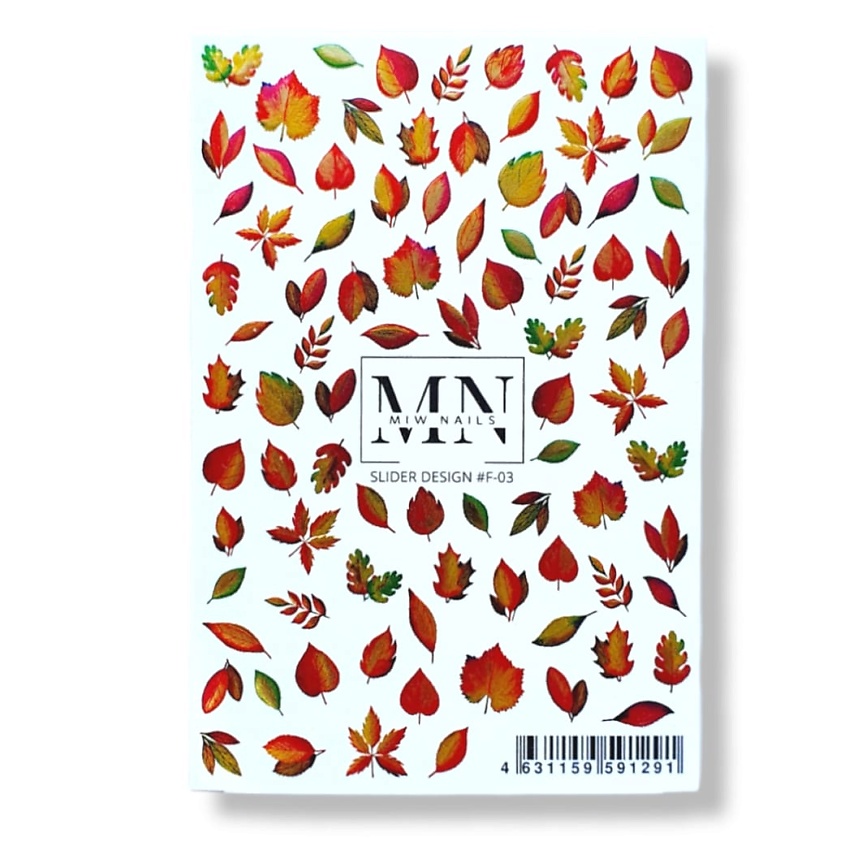 Изображение товара Слайдер дизайн комбинированный с фольгой для ногтей MIW NAILS 1 шт