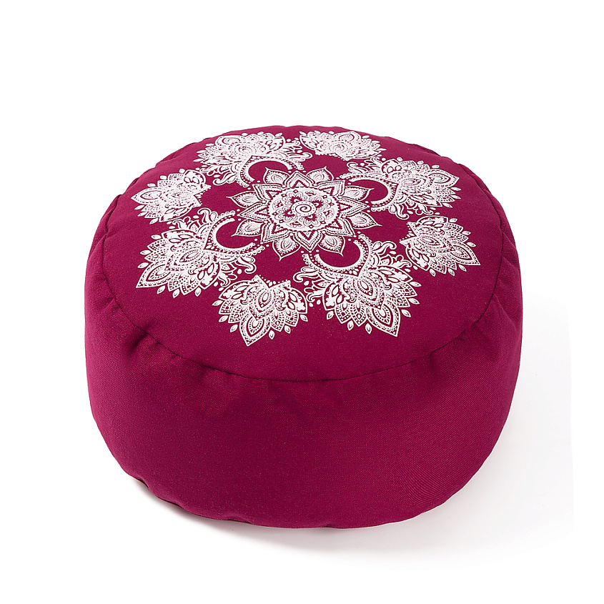 Изображение товара Подушка болстер круглая для йоги BIO TEXTILES бордовая 33*16 см