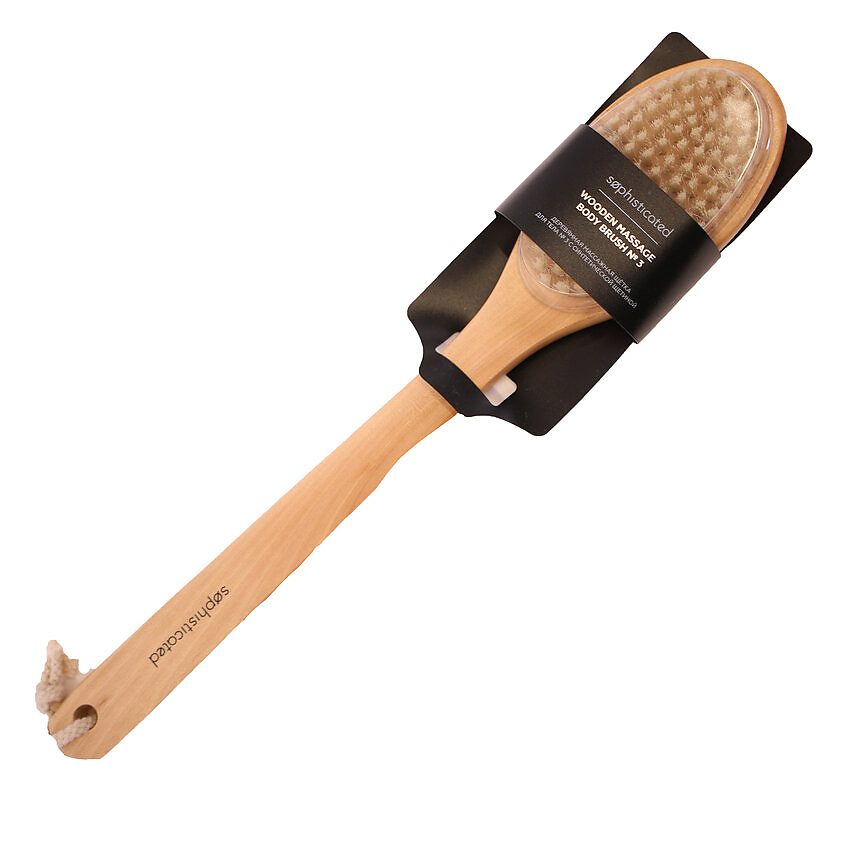 Изображение товара ЛЭТУАЛЬ Деревянная массажная щётка для тела n. 3 c синтетической щетиной, 1 шт.