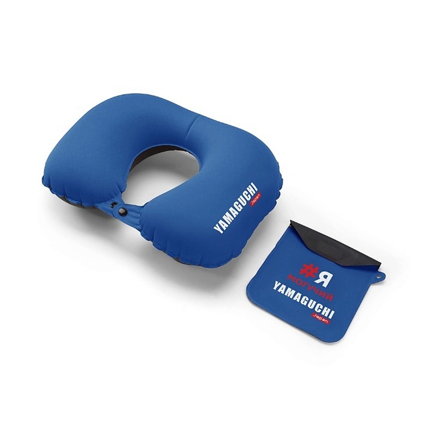 Изображение товара Надувная подушка для путешествий YAMAGUCHI Discovery синяя анатомическая