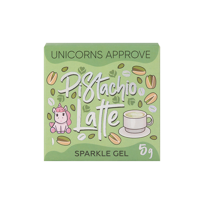 Изображение товара UNICORNS APPROVE Гель-спаркл для лица и тела Coffee Mood, 002 Pistachio Latte, 5 г